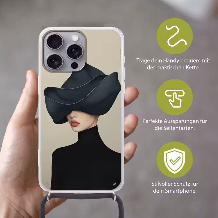 Vrouw - Groen - Hoed Hoesje iPhone 16 Pro Max met koord klein -sfeer2_DE
