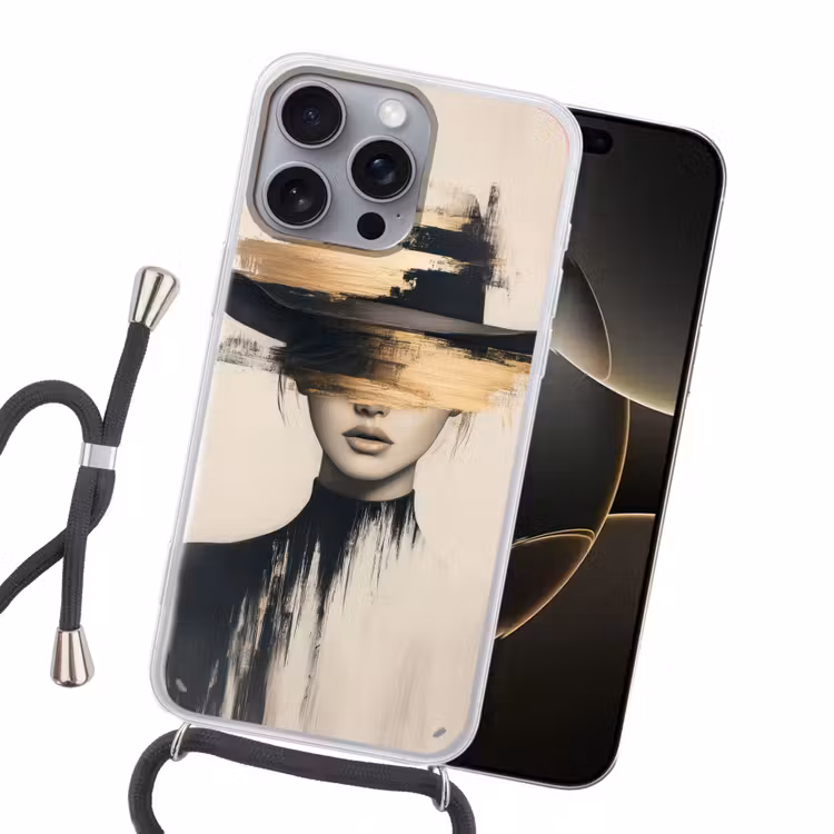 Vrouw - Hoed - Verf Hoesje iPhone 16 Pro Max met koord klein -sfeer1