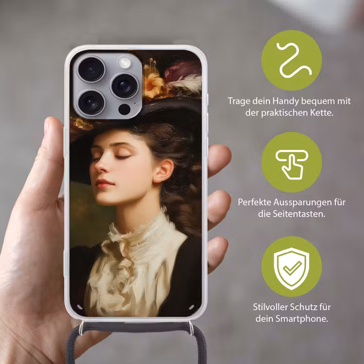 Vrouw - Victoriaans - Portret Hoesje iPhone 16 Pro Max met koord klein -sfeer2_DE