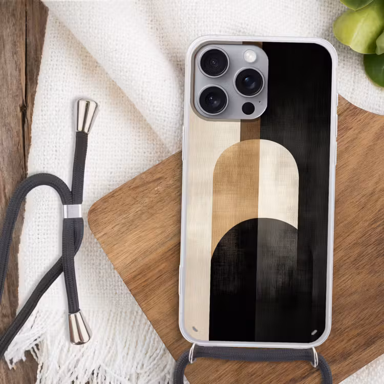 Geometrische - Vormen - Wit Hoesje iPhone 16 Pro Max met koord klein -sfeer4