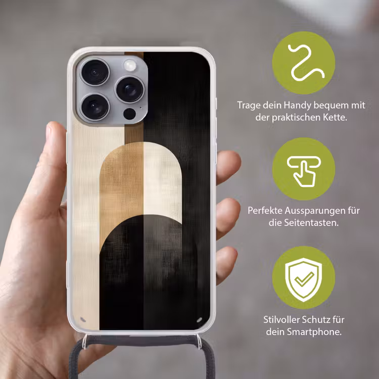Geometrische - Vormen - Wit Hoesje iPhone 16 Pro Max met koord klein -sfeer2_DE