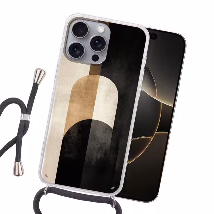 Geometrische - Vormen - Wit Hoesje iPhone 16 Pro Max met koord klein -sfeer1
