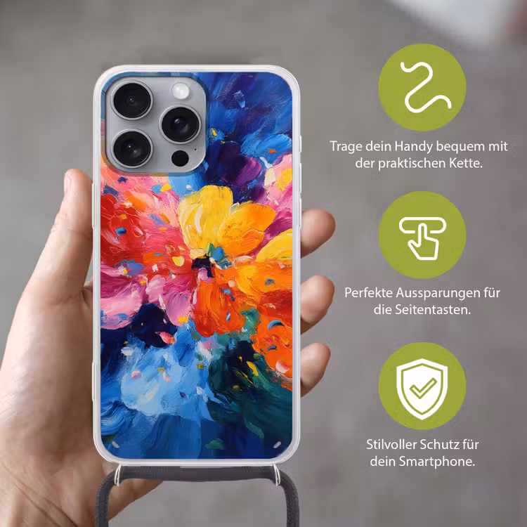 Golvend - Energie - warm Hoesje iPhone 16 Pro Max met koord klein -sfeer2_DE