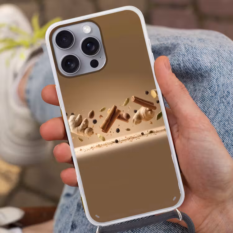 Specerijen - Zweven dynamisch - Geurassociaties Hoesje iPhone 16 Pro Max met koord klein -sfeer3