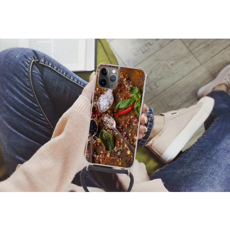 Specerijen - Kruiden - Lepels - Zout - Bruin - Keuken Hoesje iPhone 12 Pro met koord klein -hand