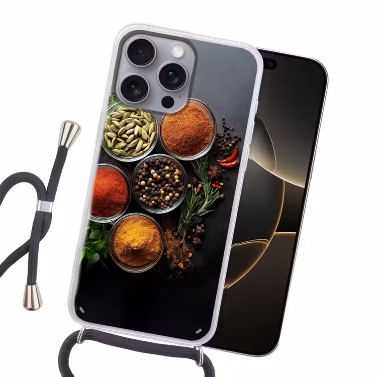 Glazen - Bakjes - Blaadjes - Kruiden Hoesje iPhone 16 Pro Max met koord klein -sfeer1