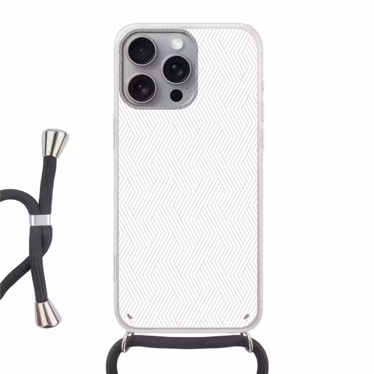 Grafisch - Patroon - Modern Hoesje iPhone 16 Pro Max met koord klein 804 -3d