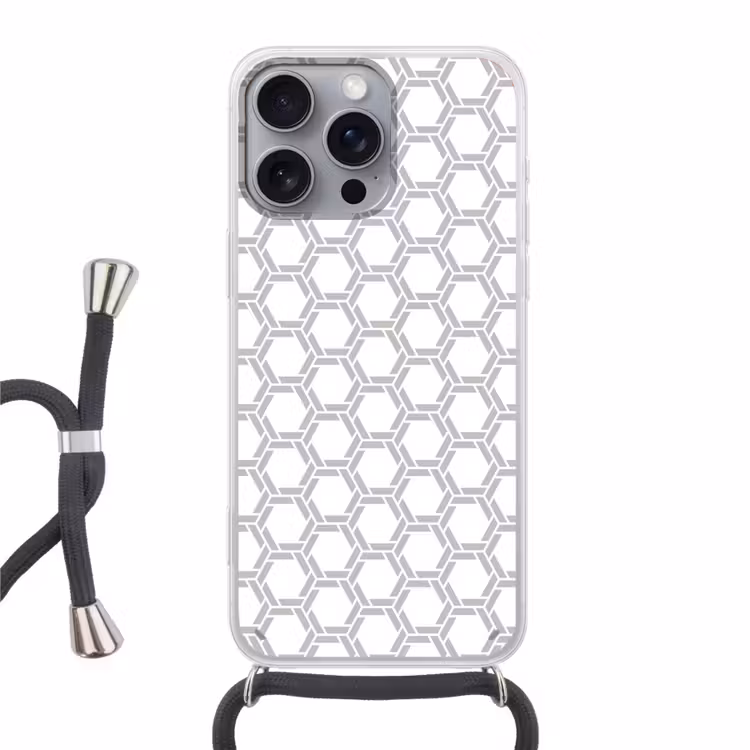 Grafisch - Patroon - Modern Hoesje iPhone 16 Pro Max met koord klein 804 -3d