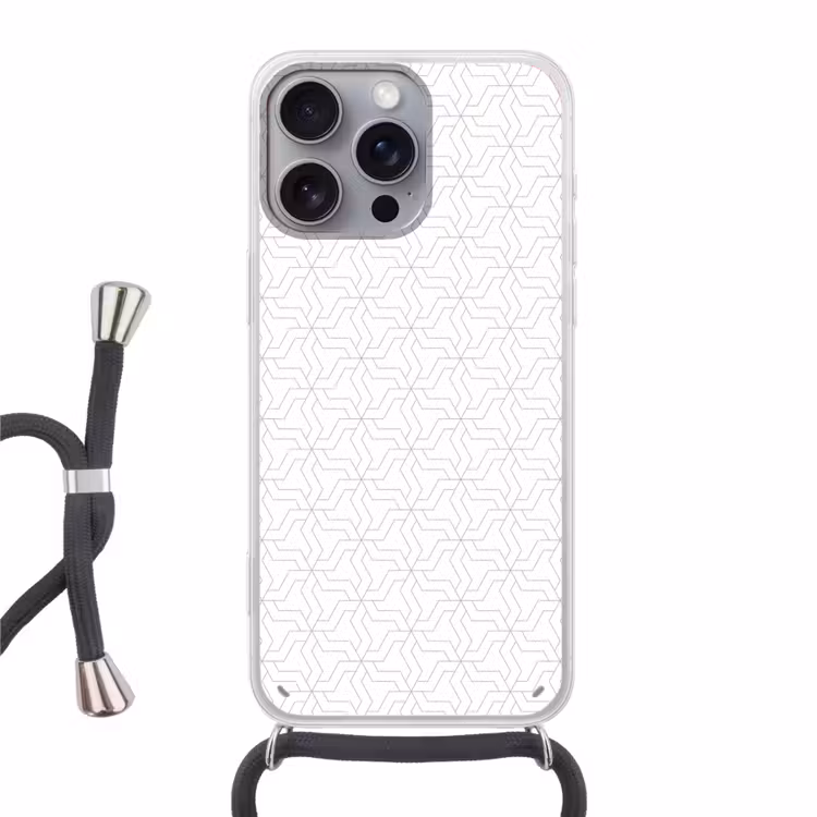 Grafisch - Patroon - Modern Hoesje iPhone 16 Pro Max met koord klein 804 -3d