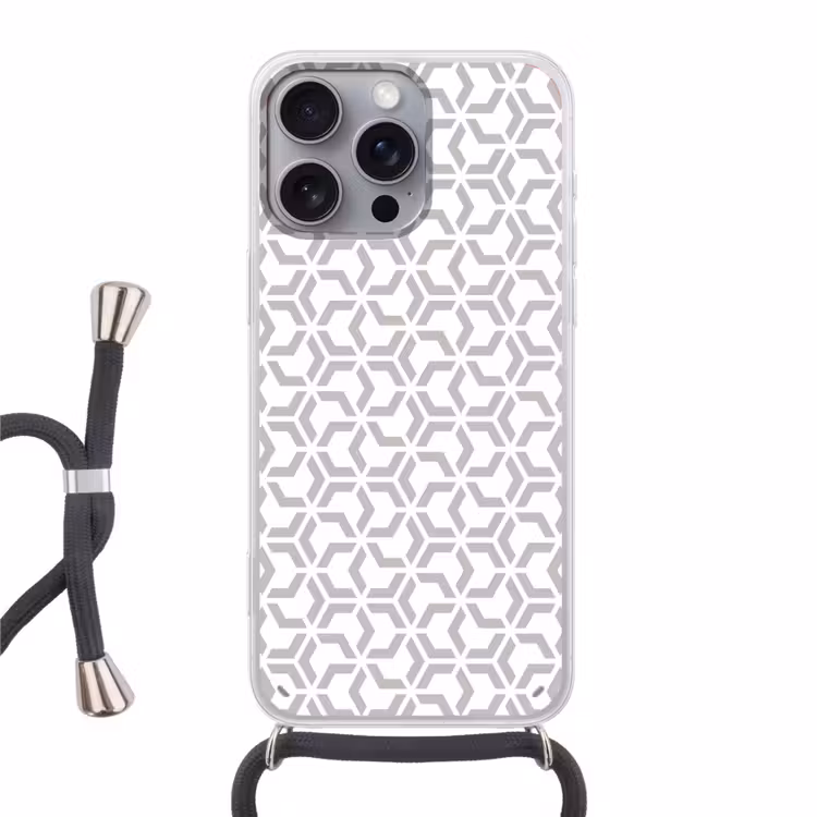 Grafisch - Patroon - Modern Hoesje iPhone 16 Pro Max met koord klein 804 -3d