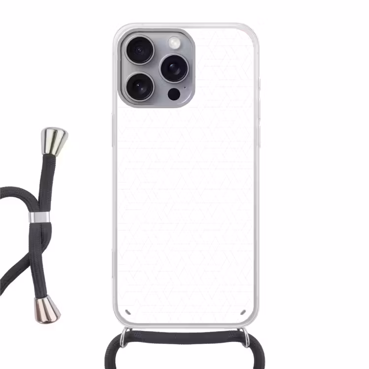 Grafisch - Patroon - Modern - Fijnstijl Hoesje iPhone 16 Pro Max met koord klein 804 -3d