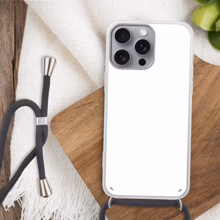 Grafisch - Patroon - Modern - Fijnstijl Hoesje iPhone 16 Pro Max met koord klein 804 -sfeer4