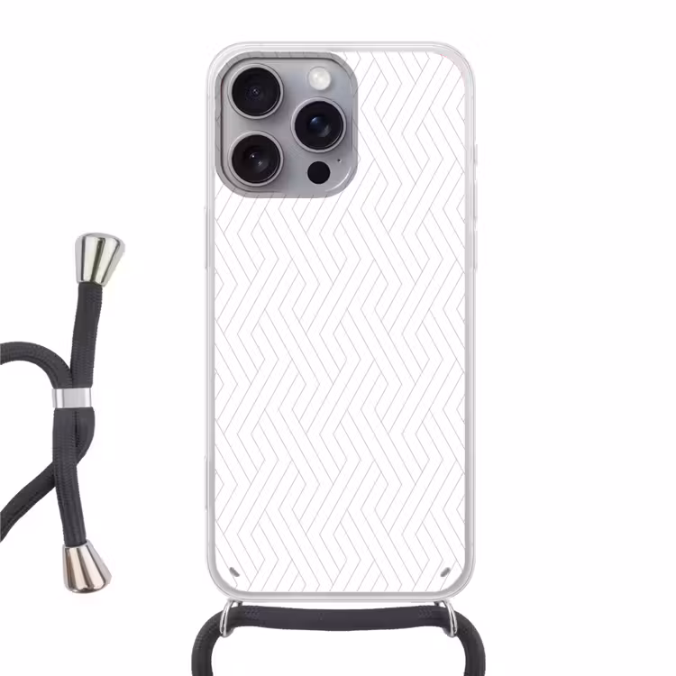 Grafisch - Patroon - Modern - Schuin Hoesje iPhone 16 Pro Max met koord klein 804 -3d