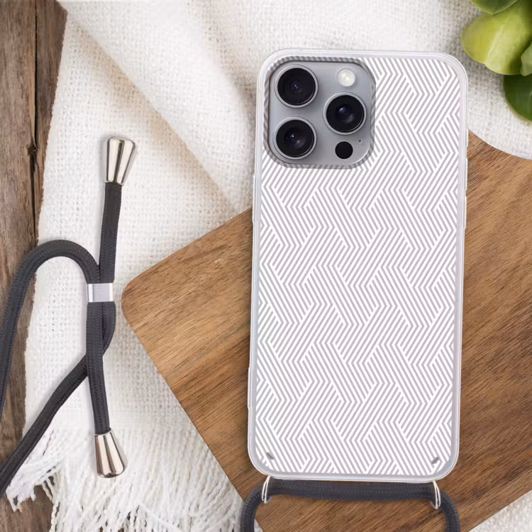 Grafisch - Patroon - Modern - Schuin Hoesje iPhone 16 Pro Max met koord klein 804 -sfeer4