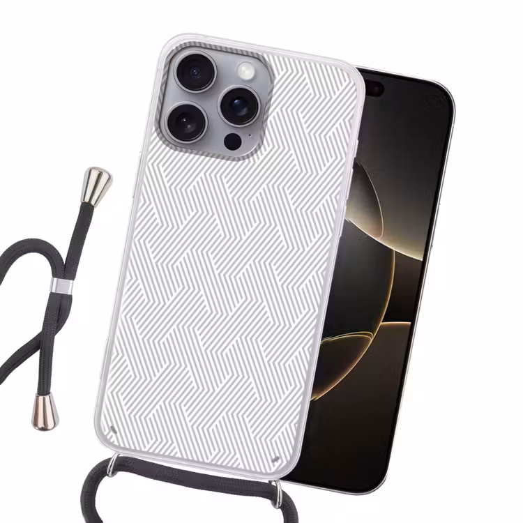 Grafisch - Patroon - Modern - Schuin Hoesje iPhone 16 Pro Max met koord klein 804 -sfeer1