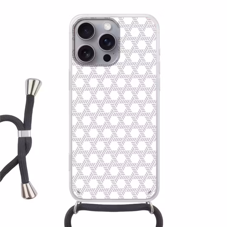 Grafisch - Patroon - Modern -  Opvallend - Begrensd Hoesje iPhone 16 Pro Max met koord klein 804 -3d