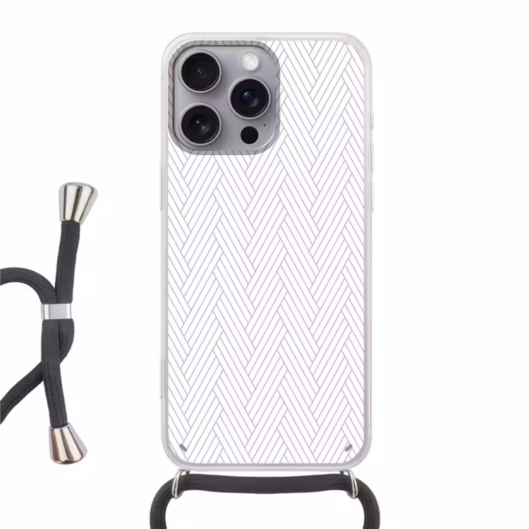 Grafisch - Patroon - Modern - Geweven Hoesje iPhone 16 Pro Max met koord klein 804 -3d