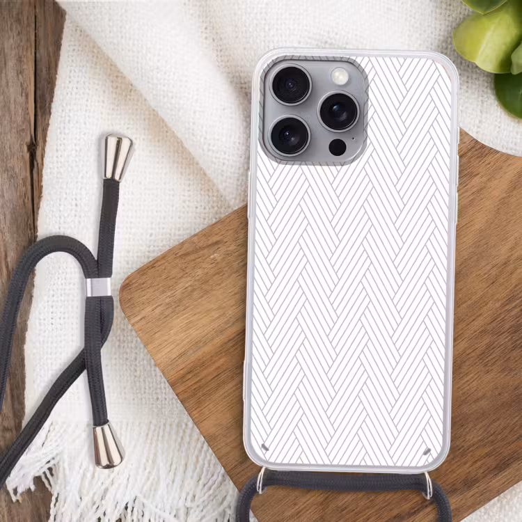 Grafisch - Patroon - Modern - Geweven Hoesje iPhone 16 Pro Max met koord klein 804 -sfeer4
