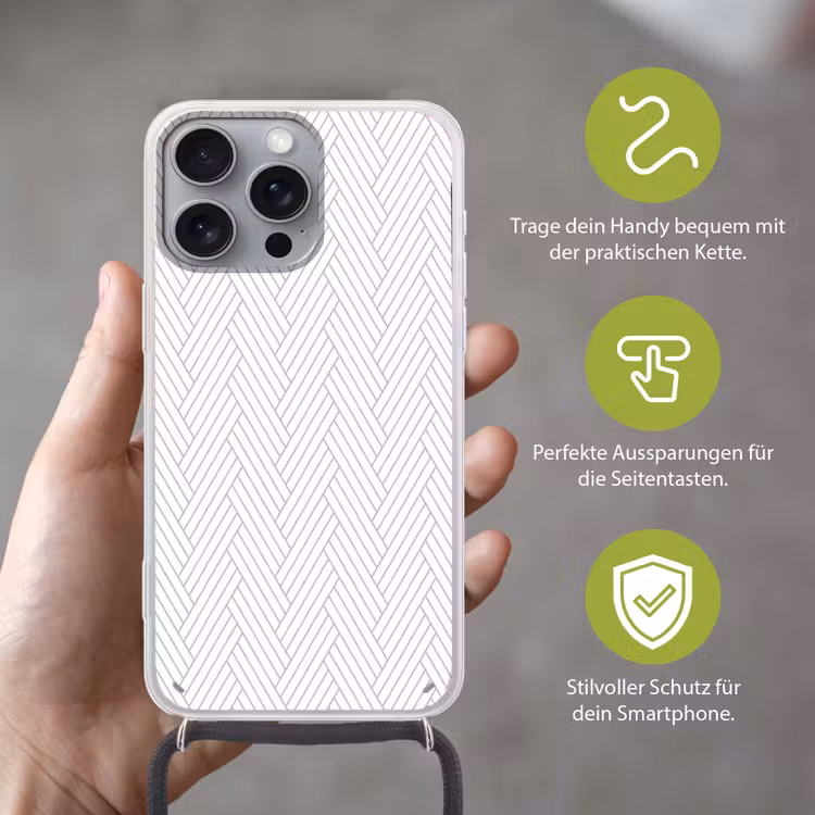 Grafisch - Patroon - Modern - Geweven Hoesje iPhone 16 Pro Max met koord klein 804 -sfeer2_DE