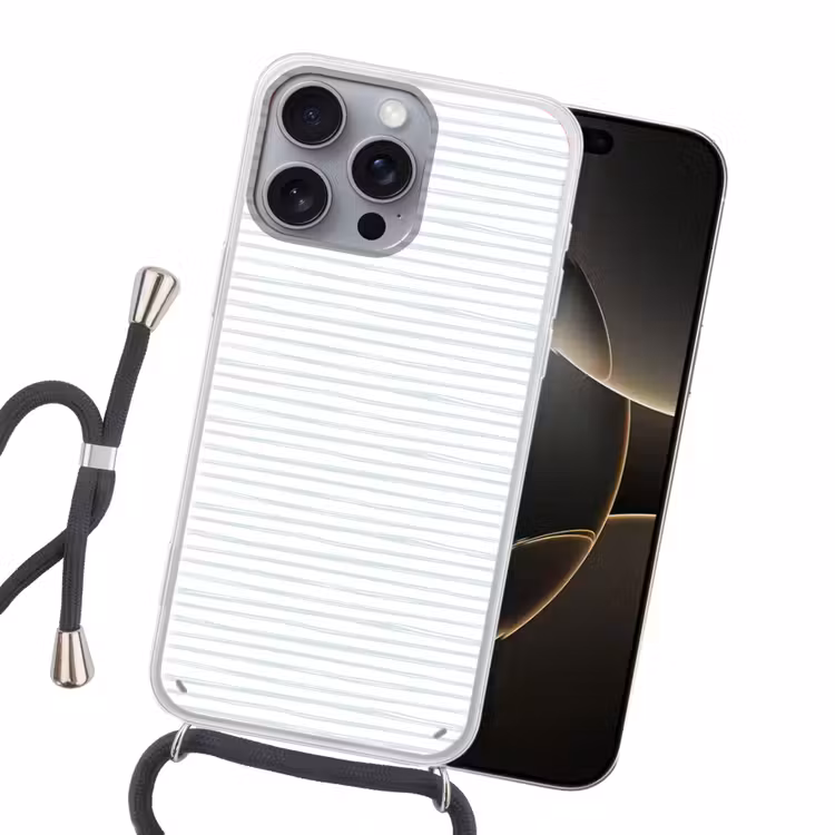 Zee - Sfeer - Strepen - Groen Hoesje iPhone 16 Pro Max met koord klein 804 -sfeer1
