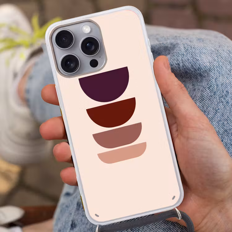 Harmonieus - Symmetrisch - Rood Hoesje iPhone 16 Pro Max met koord klein -sfeer3