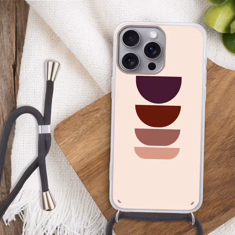 Harmonieus - Symmetrisch - Rood Hoesje iPhone 16 Pro Max met koord klein -sfeer4