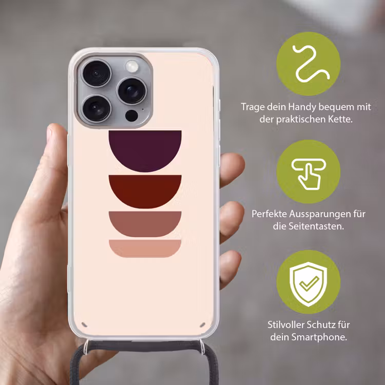 Harmonieus - Symmetrisch - Rood Hoesje iPhone 16 Pro Max met koord klein -sfeer2_DE