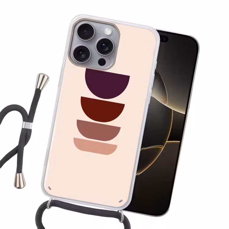 Harmonieus - Symmetrisch - Rood Hoesje iPhone 16 Pro Max met koord klein -sfeer1