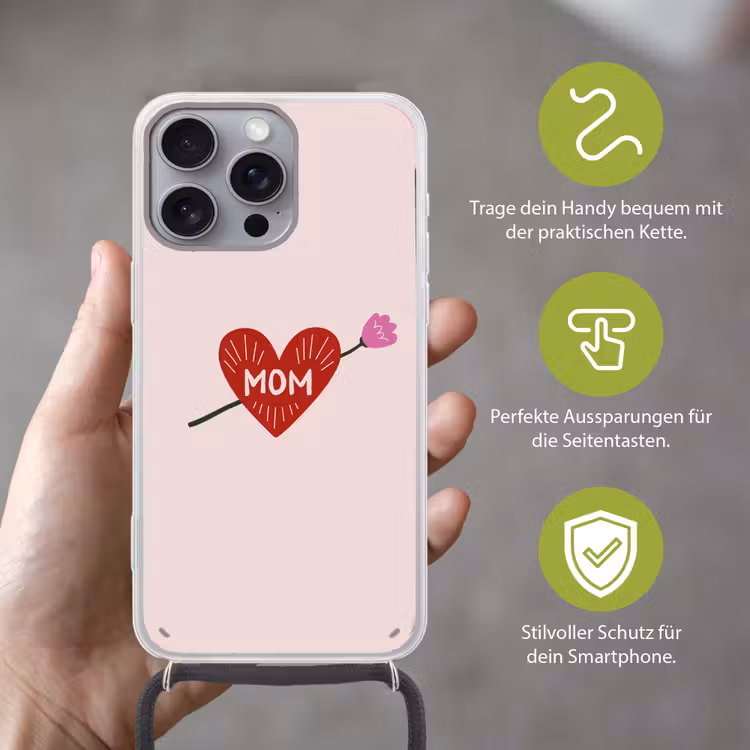 Hart - Rood - Bloem - Moeder Hoesje iPhone 16 Pro Max met koord klein -sfeer2_DE