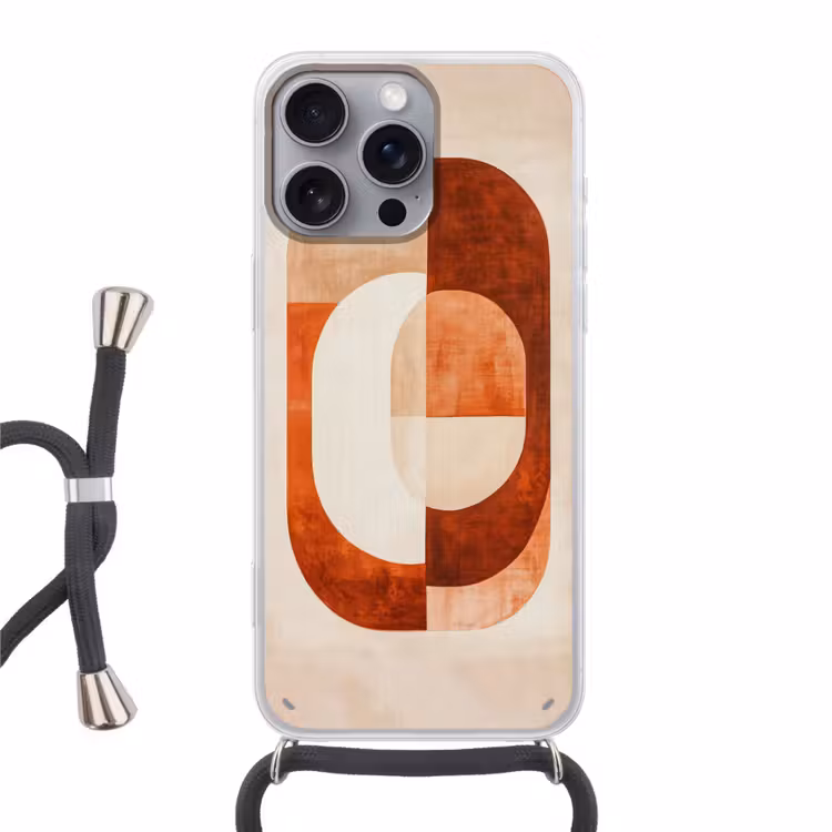 Illustratie - Abstract - Vormen - Rood Hoesje iPhone 16 Pro Max met koord klein -3d