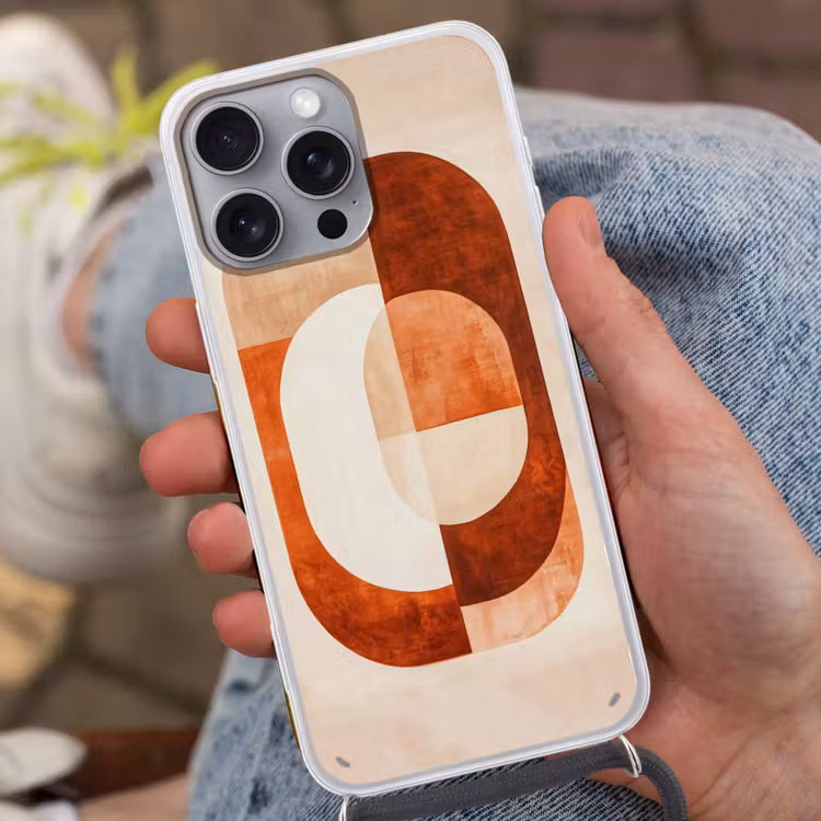 Illustratie - Abstract - Vormen - Rood Hoesje iPhone 16 Pro Max met koord klein -sfeer3
