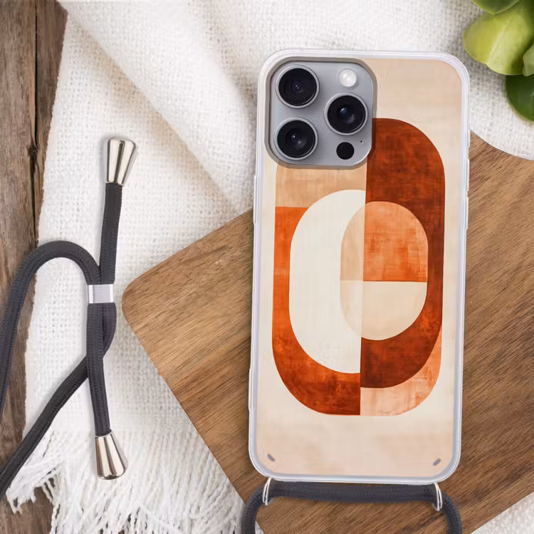 Illustratie - Abstract - Vormen - Rood Hoesje iPhone 16 Pro Max met koord klein -sfeer4