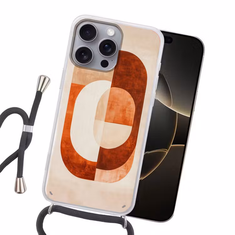 Illustratie - Abstract - Vormen - Rood Hoesje iPhone 16 Pro Max met koord klein -sfeer1