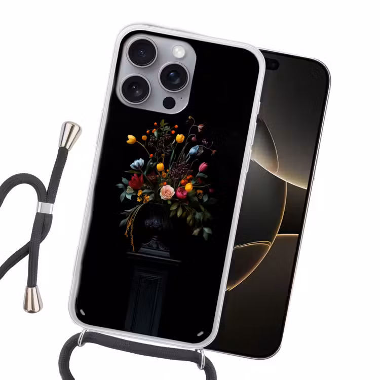 Klassiek - Vaas - Boeket - Bloemen Hoesje iPhone 16 Pro Max met koord klein -sfeer1