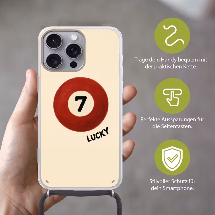 Cirkel - Zeven - Lucky - Rood Hoesje iPhone 16 Pro Max met koord klein -sfeer2_DE