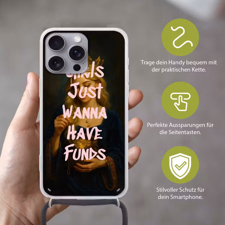 Kroon - Vrouw - Jurk - Opvallend Hoesje iPhone 16 Pro Max met koord klein -sfeer2_DE
