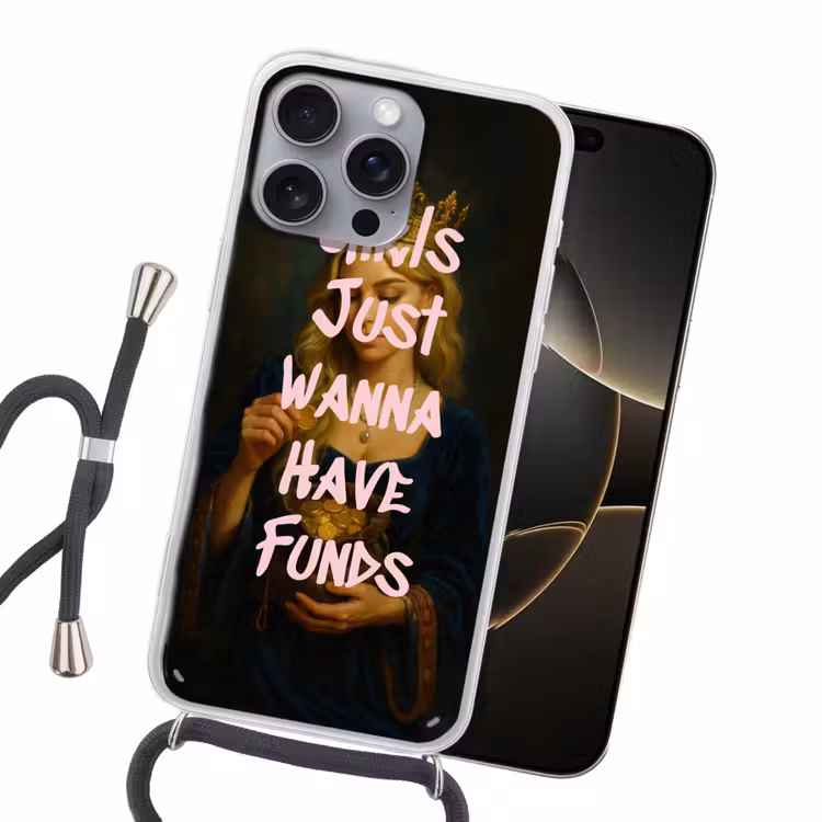 Kroon - Vrouw - Jurk - Opvallend Hoesje iPhone 16 Pro Max met koord klein -sfeer1