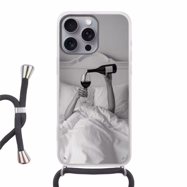 Lakens - Armen - Wijn - Glas Hoesje iPhone 16 Pro Max met koord klein -3d