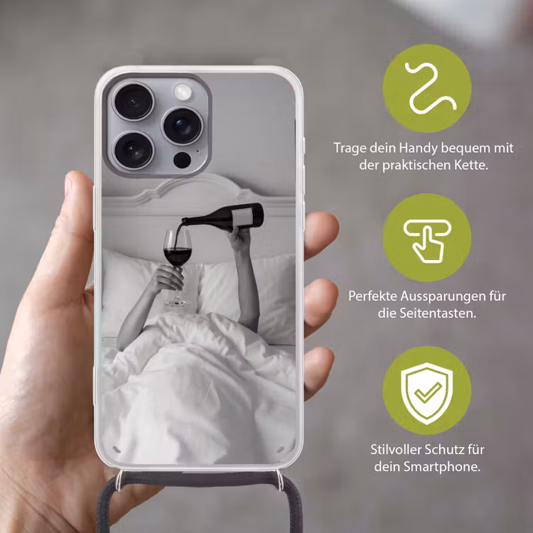 Lakens - Armen - Wijn - Glas Hoesje iPhone 16 Pro Max met koord klein -sfeer2_DE