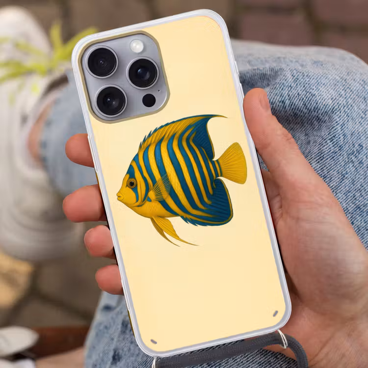 Felgeel - Vis - Strepen - Vinnen Hoesje iPhone 16 Pro Max met koord klein -sfeer3