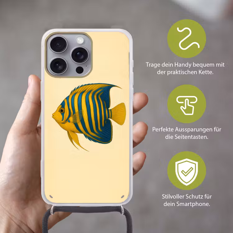 Felgeel - Vis - Strepen - Vinnen Hoesje iPhone 16 Pro Max met koord klein -sfeer2_DE