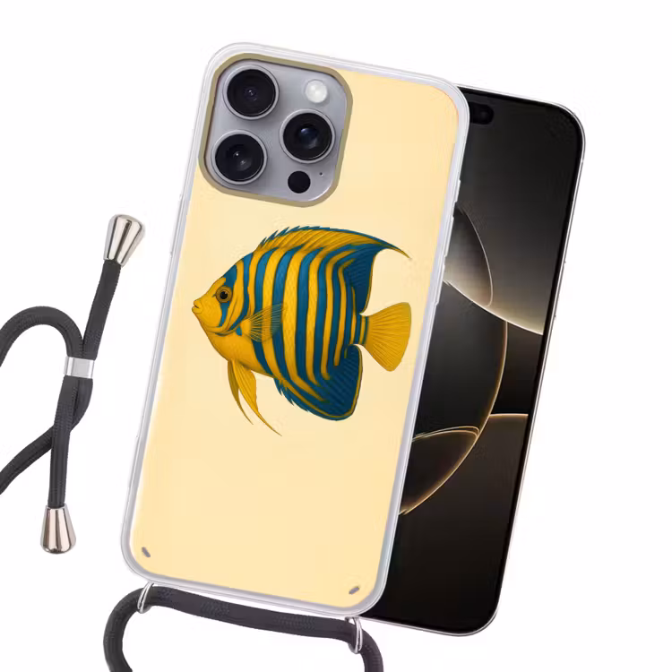 Felgeel - Vis - Strepen - Vinnen Hoesje iPhone 16 Pro Max met koord klein -sfeer1