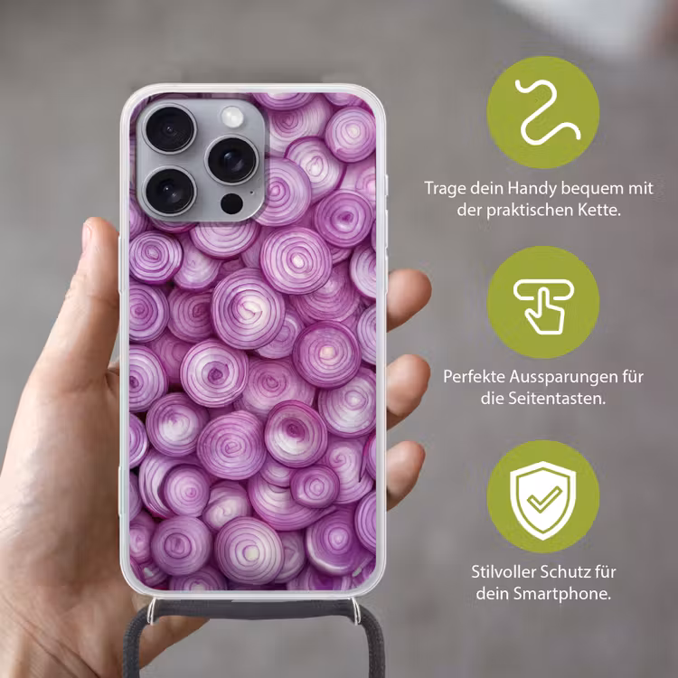 Paars - Uien - Close up Hoesje iPhone 16 Pro Max met koord klein -sfeer2_DE