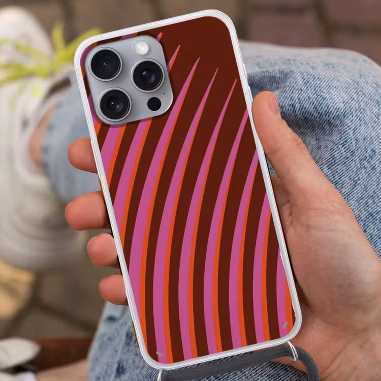 Lijnen - Rood - Beweging Hoesje iPhone 16 Pro Max met koord klein -sfeer3