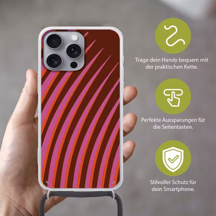 Lijnen - Rood - Beweging Hoesje iPhone 16 Pro Max met koord klein -sfeer2_DE