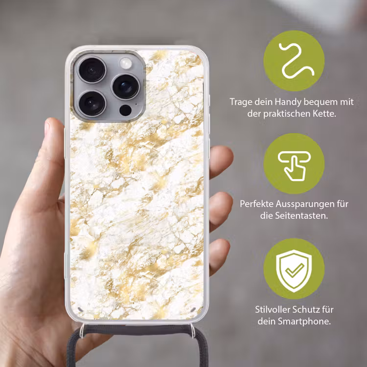 Marmer - Goud - Structuur Hoesje iPhone 16 Pro Max met koord klein 804 -sfeer2_DE