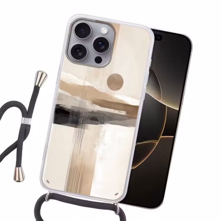 Minimalistisch - Landschap - Dimensie Hoesje iPhone 16 Pro Max met koord klein -sfeer1