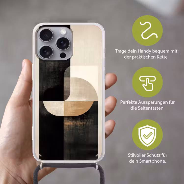 Modern - Vierkant - Vormen Hoesje iPhone 16 Pro Max met koord klein -sfeer2_DE