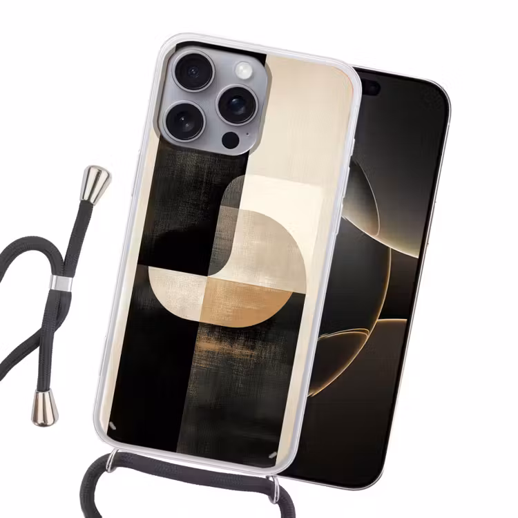 Modern - Vierkant - Vormen Hoesje iPhone 16 Pro Max met koord klein -sfeer1