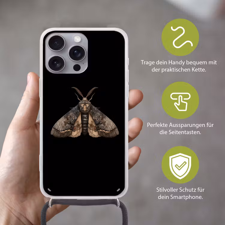 Mot - Bladachtig - Grijs Hoesje iPhone 16 Pro Max met koord klein -sfeer2_DE